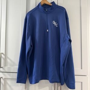 Cutter & Buck OKC Dodgers Blue Quarter Zip XXL Performance Golf Pullover MiLB